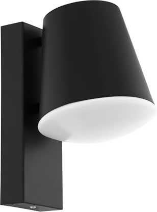 EGLO Außen-Wandlampe Caldiero, 1 flammige Außenleuchte | Wandleuchte aus Stahl und Kunststofff, Farbe: Anthrazit, weiß, Fassung: E27, IP44