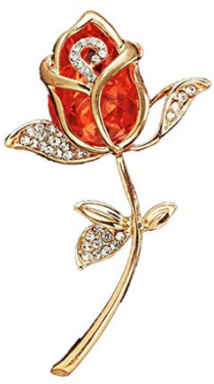 Elegante glänzende Kristall-Rosen-Brosche, Anstecknadeln, AILUOR ausgefallene Schönheit, Blumendesign, Brosche für Frauen, Damen, Braut, Hochzeit, Corsage, Blumenstrauß, Schmuck, Weihnachts