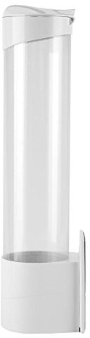 lyrlody Cup Dispenser, Anti Dust Paper Cup Dispenser Wall Mounted Plastic Cups Holder Water Fountain Accessory Container for Paper Cups 50 Cups Capacity 14.96 x 3.15in