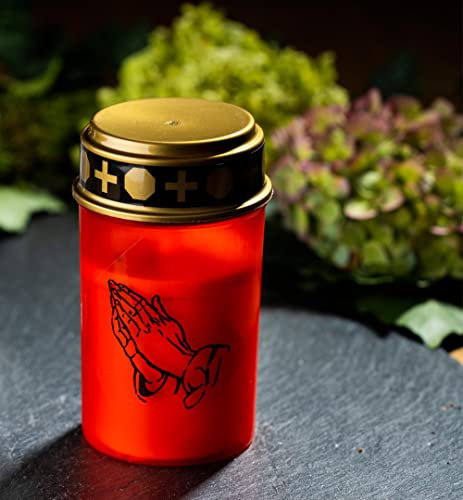 Lumino funebre a LED rosso con effetto tremolante, batterie incluse (rosso, 1 pezzo)