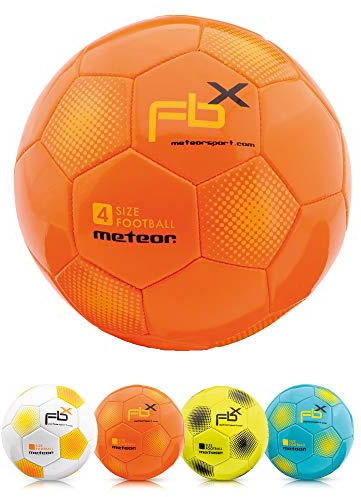 meteor Fotboll Träningsboll Varje storlek 5 4 3 1 Officiell match Vuxna Junior Barn Fotboll Futsal Professionellt Klubblag Inomhus Utomhuslek Leksak Många färger FBX (4, orange)