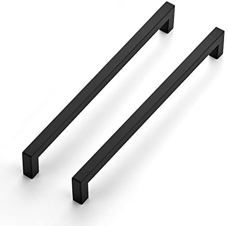 Ravinte 18 Pack 10 Inch Square Cabinet Handles - Matte Black Pulls for Kitchen Drawers and Cabinets - Hardware for Cupboards
