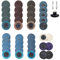 44 Stück Rollensperre 2-Zoll-Schleifscheiben-Set, Schnellwechselscheibe mit 1/4-Zoll-Halter für Geradschleifer Schleifscheibe Oberflächenstreifen Schleifen Politur Grat Lackentfernung