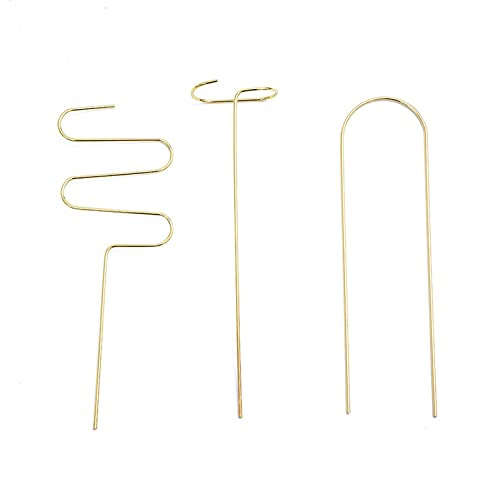 RESOYE Lot de 3 treillis doré pour plantes grimpantes, petit treillis en métal pour plantes d'intérieur en pot, support pour plantes d'intérieur