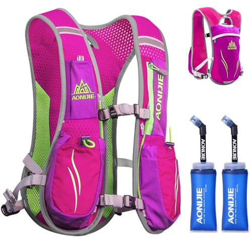 Azarxis Trinkrucksack, 5 l, 5.5 l, Laufweste, Rucksack, leicht, verstellbar, für Männer und Frauen, Outdoor, Radfahren, Trail, Rennen, Marathon, Wandern, Klettern, Radfahren (Grau – 5.5 l Rucksack)