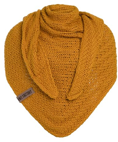 KNIT FACTORY - Dreiecksschal Sally - Damen Strickschal mit Wolle - Grob gestrickten Schal - Hochwertige Qualität - XXL Schal - 220x85 cm