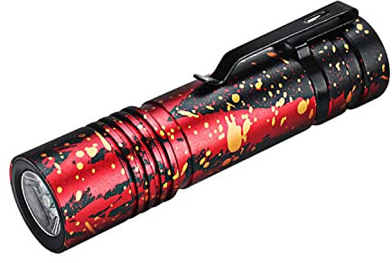 ULTRAFIRE Rechargeable Small LED Torch, 800 Lumens Stepless Dimming Tactical Torch, 5 Modes Mini Pocket Flashlight for Kids Camping Outdoor Emergency, UF02 (Red)