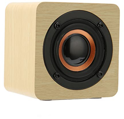 Mini Altoparlante Bluetooth, Cabinet a Risonanza di Legno Rilascio Suono Puro, Batteria a Lunga Durata, Smartphone Compatibili, Laptop, Altoparlante Wireless Retrò Portatile per Feste, Viaggi(Giallo)