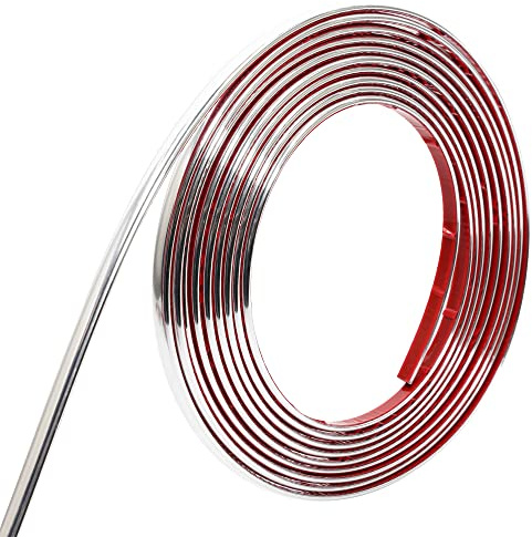 Trimold 10m Silber Zierleiste, abziehen und aufkleben, flexible Spiegel, Wand, Decke, Boden, Schrank, Fliesen, Kanten, Zierleisten