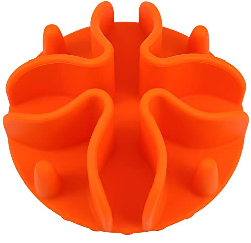 Anti Schling für Napf Hund,Doweiss Anti Schling Silizium Slow Feeder Einfügung Hundenapf,Antischlingnapf Hunde Anti Schling Napf Katzen Einfügen (Small, Orange)