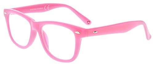 Praktische Kunststoff-Brille / -hilfe KBLF1 für Kinder ohne Stärke mit Blaulichtfilter Pink