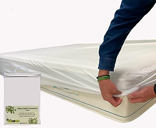 Protector de colchón Tencel Impermeable y Transpirable Color Blanco (180x190/200 cm)