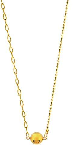 Sahallo Women's Gold Necklace for Layering Chains Ball Chain Paper Clip Necklace Ball Chain Pendant Fashion Jewellery Made of Stainless Steel 18 K Gold-Plated with Jewellery Box as a Fashionable