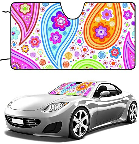 Couverture Pare-Brise Voiture Cachemire en Forme De Goutte Pare-Soleil Avant Imperméable Pliable Bache Pare Brise Protection Universelle pour Camion Été Véhicules