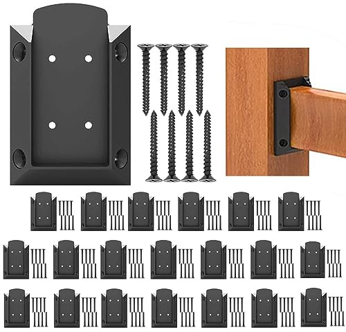 Deck Railing Brackets Connectors 20pcs 2x4 for 1.5x3.5 Railing Wood Post, Deck Railing Kit for Stair Wooden Handrail, Fence or Porch Rails