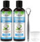 8 Fl.Oz Lot de 2 huiles de noix de coco, eau de bouche avec gratte-langue, sans alcool, huile de noix de coco naturelle et menthe poivrée pour blanchiment des dents, haleine fraîche
