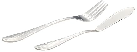 6-Piece Stainless Steel Fish Forks and Fish Knives Set, Premium Seafood Flatware Cutlery Set, Service for 3, Includes 3 Fish Serving Forks & 3 Non-Serrated Fish Knives