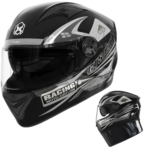 Double Visor Motorcycle Headwear Cycling Mountain Bike Adult Men Women | Full Face Street Bike Headgear with Twin Visor for Adults, Men, Women, Cycling, Mountain Bike, Street Riding Hat