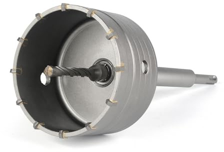 BINOTA 105 mm Scie Cloche Béton Pro SDS-Plus | Carbure de tungstène – Queue 220 mm – Foret cruciforme – Perçage à sec béton, brique, pierre, maçonnerie