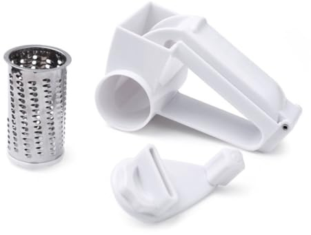 Amosfun Grattugia Per Formaggio in Acciaio Rotante Per Grattugiare Formaggio Cioccolato Verdure Frutta Facile Da Pulire Lavastoviglie Compatibile