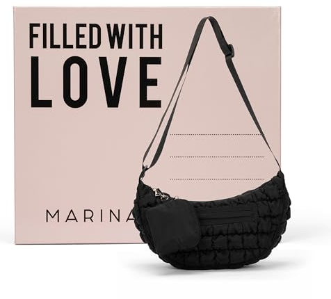 Marina Galanti, Set Borsa Marsupio a Mezzaluna Donna e Portaoggetti Abbinato, Borsa a Spalla con Tracolla Regolabile, Ideale come Regalo Donna, in Cofanetto Regalo