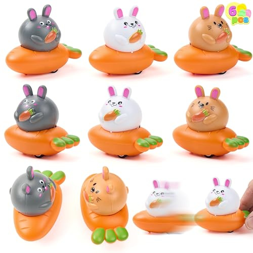 Oster-Karotten-Autos mit Rückzieh-Hasen Aufziehspielzeug Reibungsrenner-Geschenke für Kinder Erwachsene Osterparty-Geschenke Osterhasen als Mitbringsel Mitgebsel Gastgeschenke