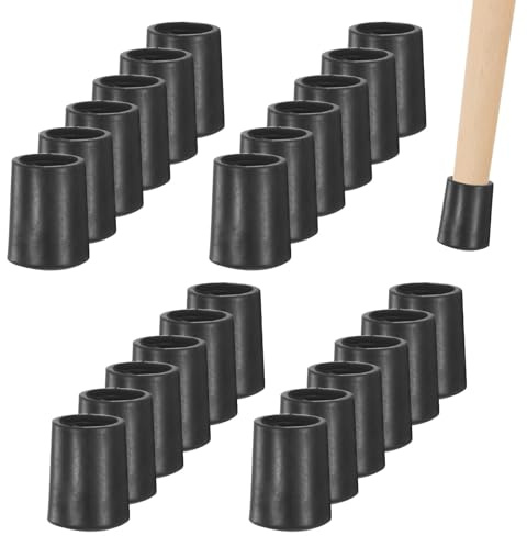 M METERXITY 24Pcs Round End Cap 5/16(8mm) PVC Cover Cap Protector | Black Mini Non-Slip Plastic Cover End Tips for Screw Bolt Tap Threads Metal Tube Drill Bit Pointed Tip