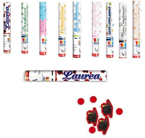 Cannoni Spara Coriandoli per Eventi, Battesimo, Matrimonio, Promessa, Laurea, Nascita (Laurea)