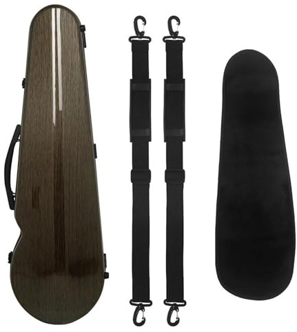 Koffer für Violininstrumente Geigenkoffer 4/4-Verbundkohlefaser Ultraleichter Geigenkoffer-Rucksack Leicht(Brown)