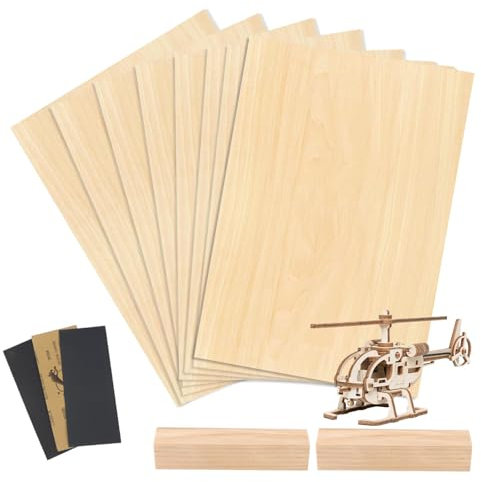 YPLonon 13 Stück Sperrholzplatte Satz 30x20cm Holz Platten zum Basteln mit 2 Holzleisten und Sandpapier Mehrzweck multiplex platten für DIY Holzarbeiten Laserbearbeitung Brandmalerei Modellbau Gemälde
