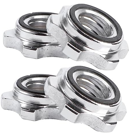 ARTSEWPLY 4pcs Anti-slip Barbell Nut Collar Hex Security Buckle 2.5cm Standard Dumbbell Bar for Weight