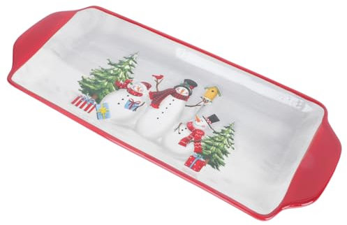 Cabilock Weihnachtsgeschirr Aus Keramik Binaurale Servierplatte Für Pizza Brot Und Snacks Für Weihnachtsfeiern