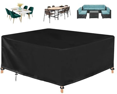 Waterproof Outdoor Furniture Covers Set for Garden Table & Chair - 365x250x90cm Durable Rectangle/Square Protector for Patio Furniture Heavy Duty Weather Resistance