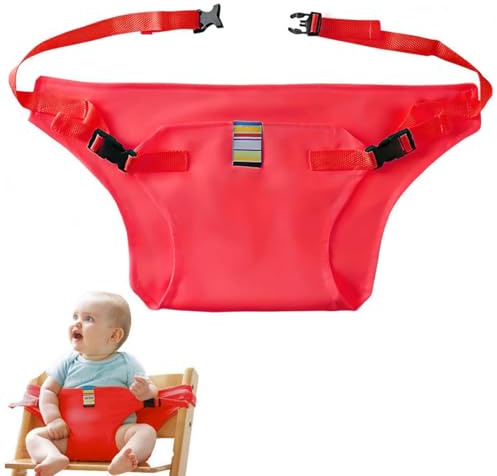 PYRUVAE Silla de Comedor para Bebé Asientos de Seguridad, Correas de la silla alta, asiento del arnés del bebé para la silla alta Correas de la silla alta de repuesto Universal Baby(Rojo)