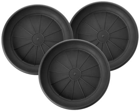 3er Set Untersetzer Ø 41 cm, für Blumentöpfe Ø 50 cm, Passgenau & Stabil, Farbe: Anthrazit, Made in Germany