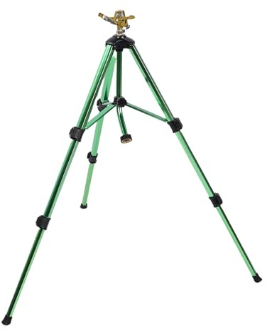 Fabater Sprinkler à Impact sur la Base du Trépied, Gicleurs de Trélescopage de 50 à 105 Cm, Jambes D'extension avec Tête de Laiton, 0-360 Degrés à Grande, 3/4 en Connecteur