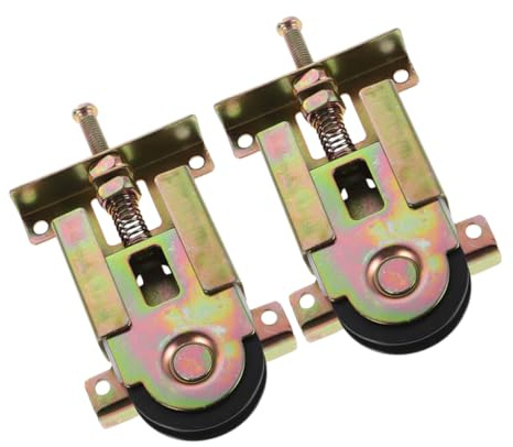 Healifty 2pièces Lot Roulettes Porte Coulissante De Placard Avec Roulement à Billes Concave Hauteur Ajustable Support Acier Pour Portes Miroir Et Bois Remplacement Fonctionnement Silencieux