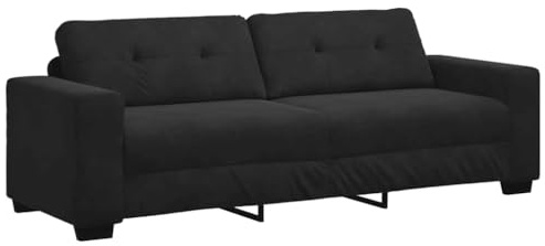 vidaXL 3-Sitzer-Sofa Schwarz 180 cm Samt