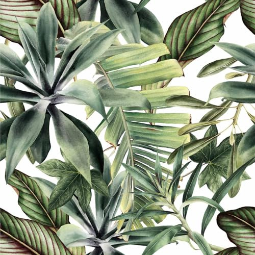 Yumeihoe Green Leaf Peel and Stick Wallpaper Tropical Palm Leaf Wallpaper | Modern Self Adhesive Wall Paper Removable Contact Paper for Bedroom Living Room Wall Home Decor 17.7x118