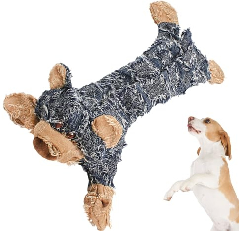 Kauspielzeug aus Plüsch für Hunde – quietschendes Tierspielzeug, Welpenspielzeug, interaktiver Kauspielzeug, Plüsch-Kauspielzeug, Indoor- und Outdoor-Unterhaltung zu Hause, Spaß im Garten