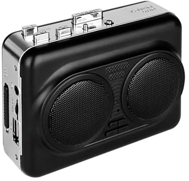 docooler Portable Cassette Player Stereo Dual Channel USB Drive Tape to MP3 Converter Clear Sound Quality (Black)