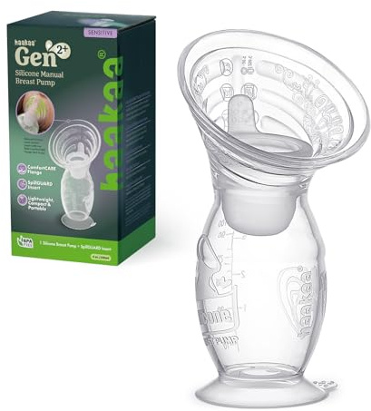 haakaa Gen.2 - Extractor de leche manual de 113.4 g/100 ml (anillo múltiple) y juego de tapón, hecho de silicona premium, adecuado para madres lactantes