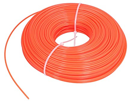 Nosqew Ligne de -Herbe 120 M 2,4 Mm en Nylon Rond Robuste de Rechange pour Tondeuse à Gazon, de Mauvaises Herbes, Utilisation par Le Jardinier Professionnel Orange