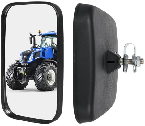 2 piezas de espejos universales para tractor, 25,5 * 16,3 cm, espejos retrovisores de PVC para autobús, camión con carcasa y soporte para agricultura