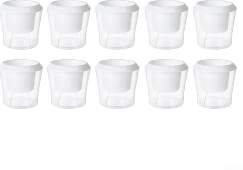 Lot de 10 pots de fleurs en plastique transparent avec espace d'air inférieur pour respirer les racines - Convient pour les plantes d'intérieur comme le lierre et les orchidées