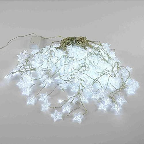 Moranduzzo STALATTITI STELLINE CM 420X50 180 LED BIANCO GHIACCIO Soft White Impermeabile Luci String Light