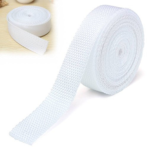 Nylon vitt band vävmaterial Bredd: 1 tum <> TJOCKENES: 0,07 tum <> Längd: från 2 gårdar till 109 gård Vitt 10 m
