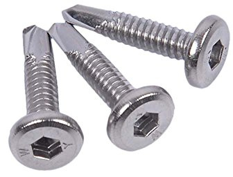Souarts Selbstschneidende Schraube 410 Edelstahl Flachkopf Innensechskantschrauben Bohrschrauben M5.5 100 Stück (M5.5 x 25, Silber)