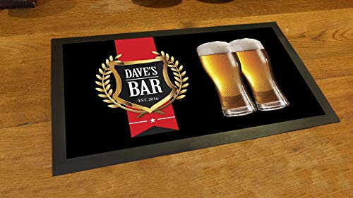 Artylicious Tapis de Bar Personnalisable avec Ruban Rouge