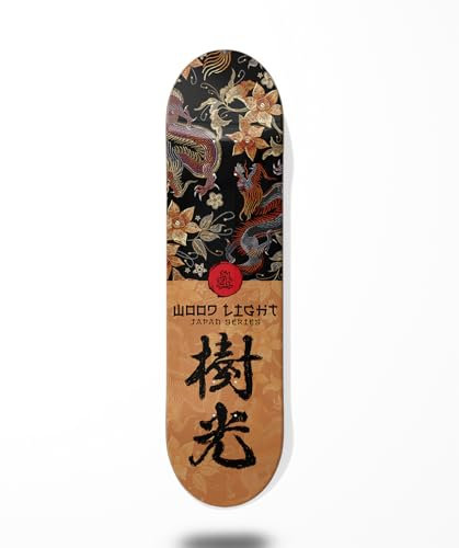 Wood light Monopatín Skate Skateboard Deck Tabla Japan Series Dragon (8.25)